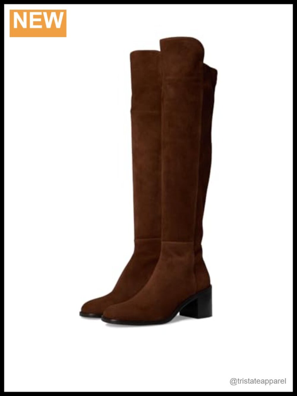 Stuart Weitzman Knee High Leather Boots Block Heel Pull On